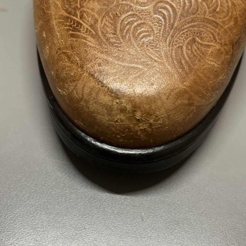 Women's Walking Cradles Caden Western Embossed Brown Leather Mules/Clogs  Sz 8‎ - Picture 9 of 10